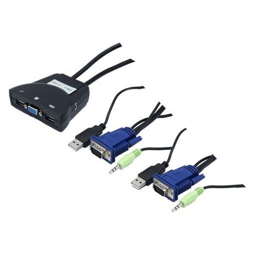 Conmutador KVM Dexlan de 2 puertos VGA/USB