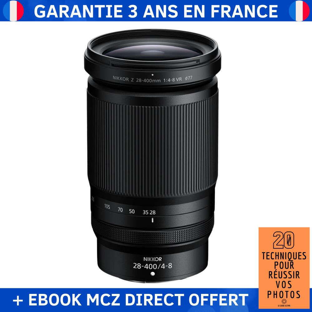 Nikon NIKKOR Z 28-400mm f/4-8 VR + Ebook '20 Techniques pour Réussir vos Photos'