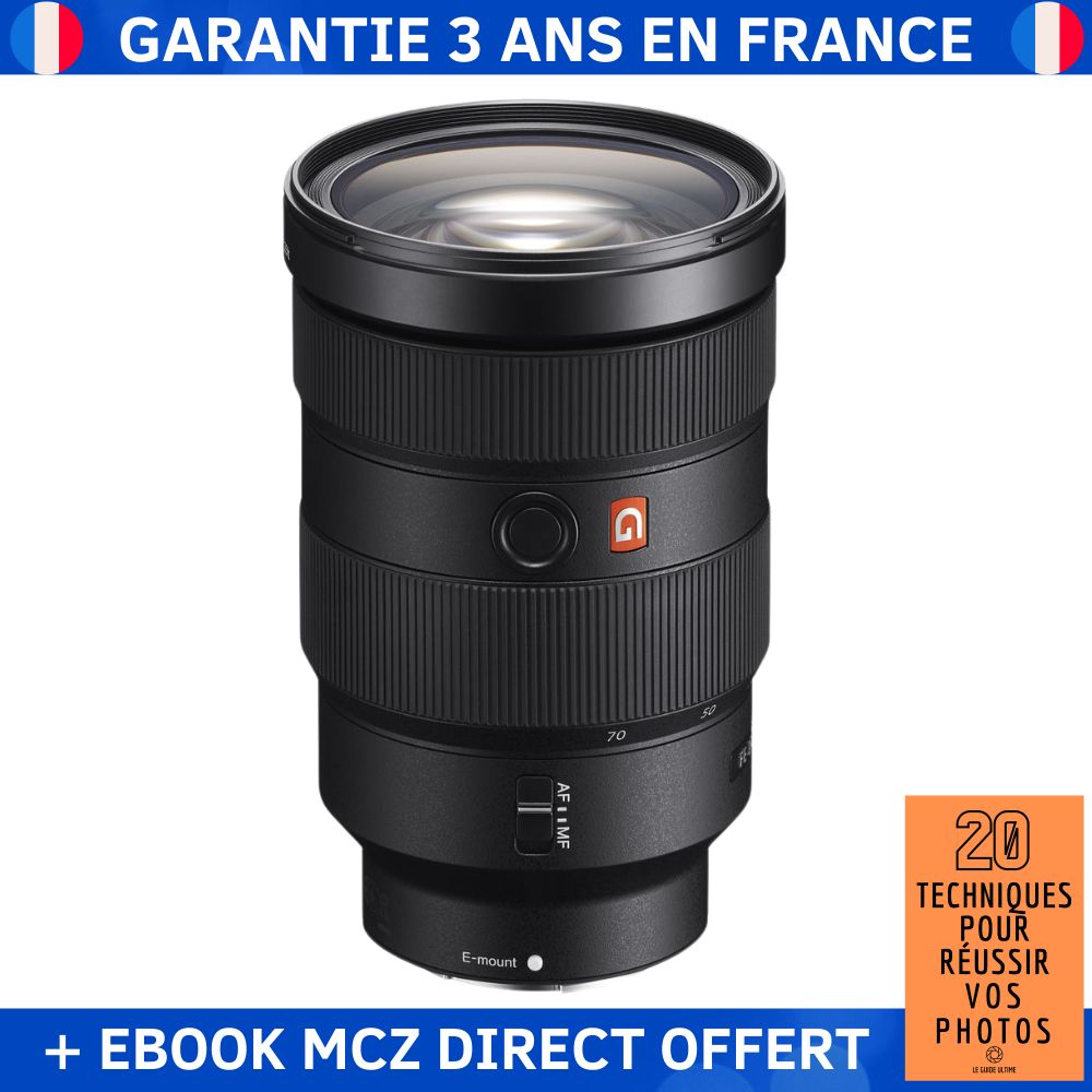 Objectif Sony FE 24-70 mm f/2,8 GM + ebook '20 techniques pour réussir vos photos'