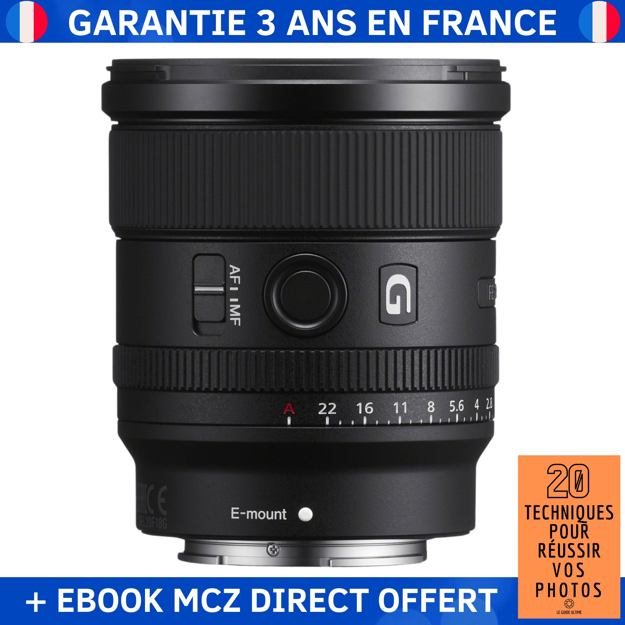 Sony 20mm f/1.8 G FE Lens + '20 Techniques for Successful Photos' Ebook - Sony Objective