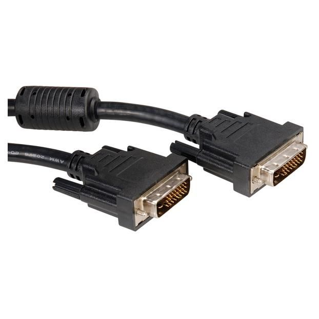 Cable DVI Roline para pantalla, M-M, (24+1) enlace doble 10m