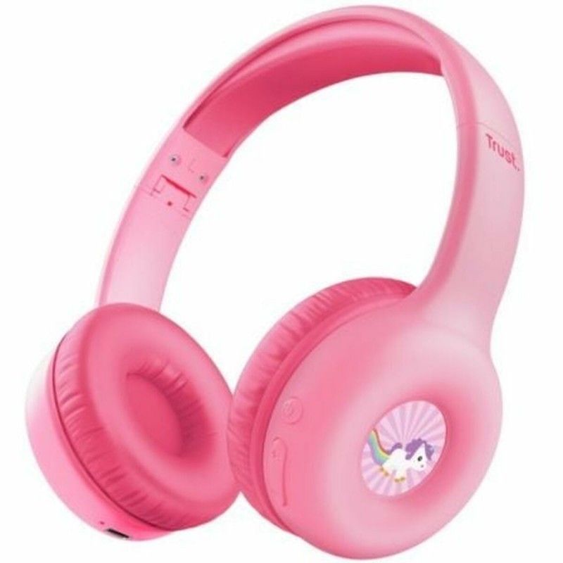 Auricular Bluetooth Trust Nouna para Niños, Plegable con Micrófono, 15h de Autonomía - Rosa