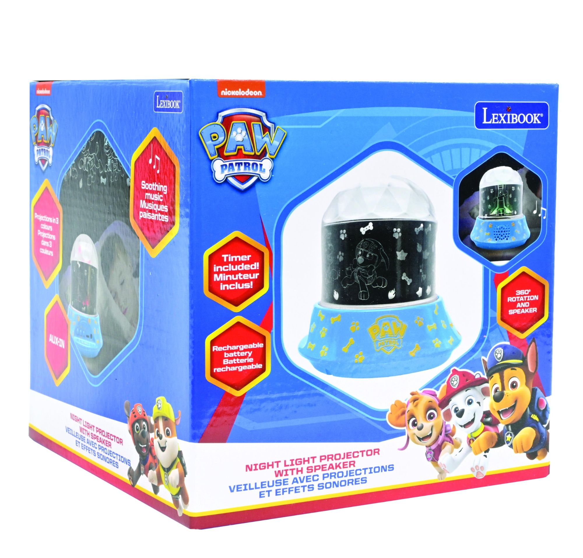 Lexibook Pat' Patrouille Night Light with Projections and Sound Effects