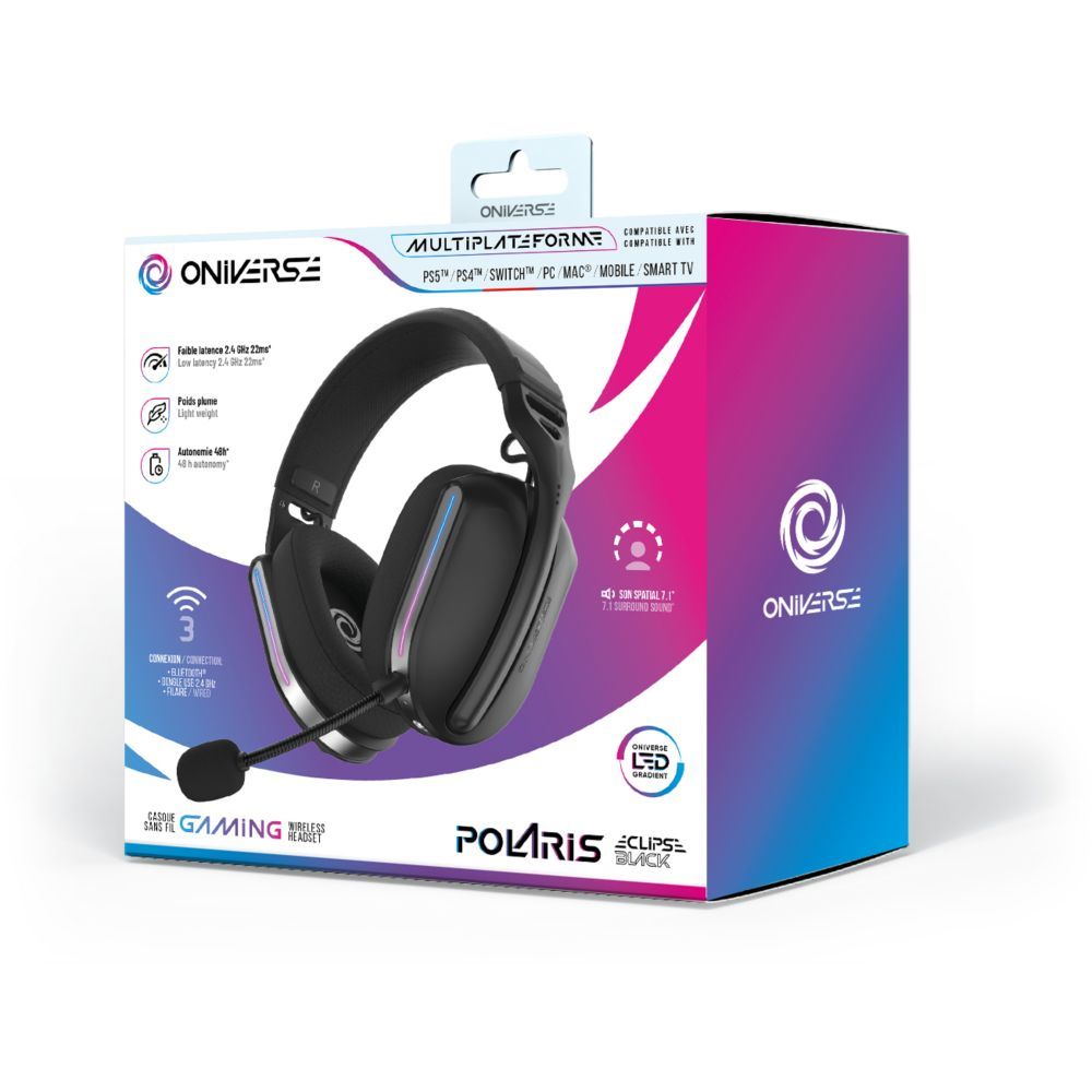 Arcade 1 Up Oniverse Polaris Wireless Gaming Headset - Eclipse Black