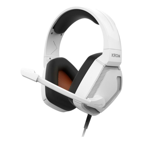Casque de jeu Krom Kopa Pro avec arceau filaire, Blanc
