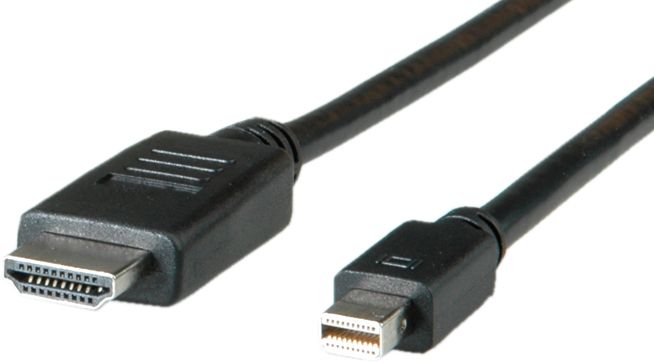 Câble vidéo Roline 1 mètre Mini DisplayPort vers HDTV - Noir