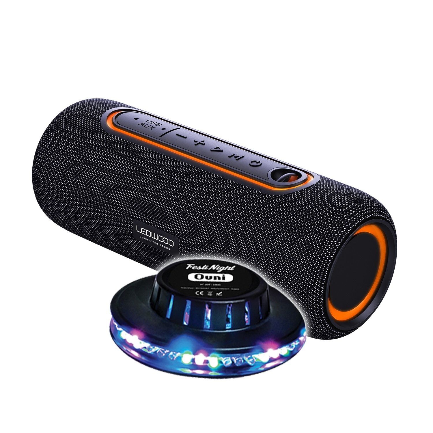 Ledwood XTREME140 LD-XT140BT-BLACK Bluetooth Speaker, 100W Peak, IPX5 Waterproof, 6-Hour Battery Life
