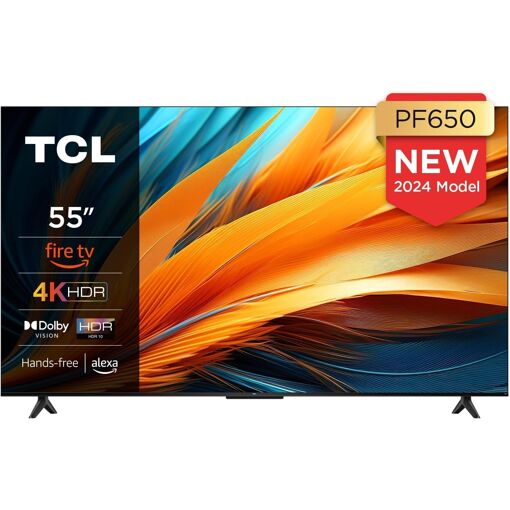 TCL 55PF650 - Téléviseur intelligent 4K HDR de 55 pouces avec Fire TV