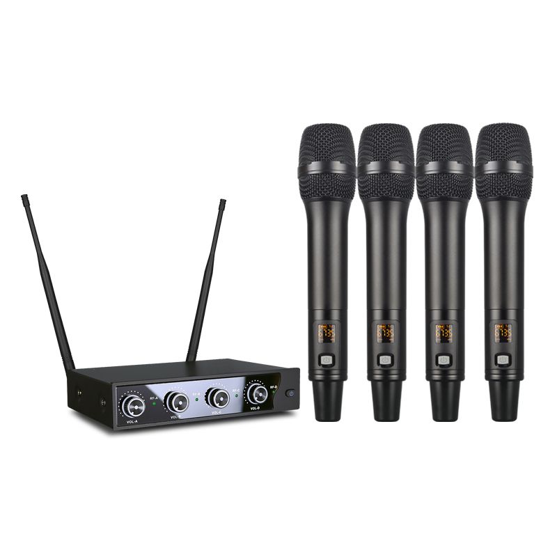 Professional Wireless Microphone Kit (4 Pack with Fixed Receiver)