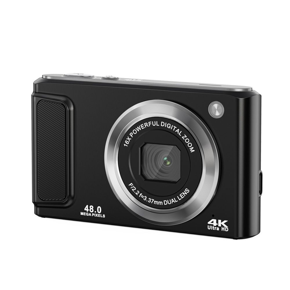 INF 4K HD Digital Camera with Dual Lenses and Image Stabilization - Black