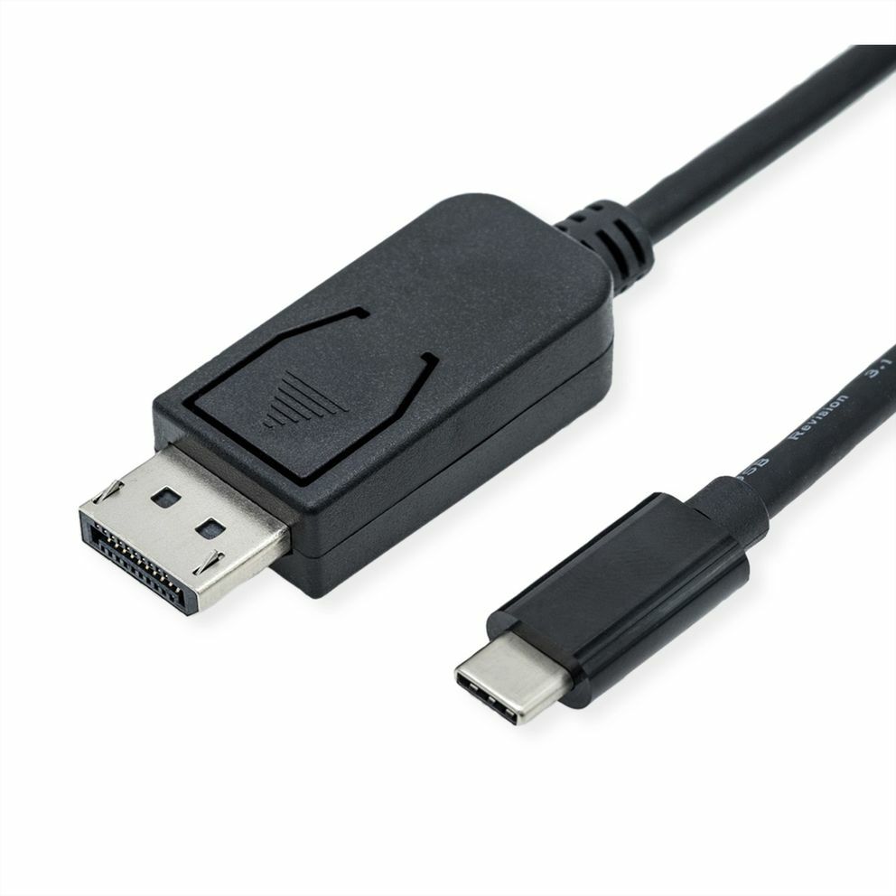 Roline 2m Video Cable and Adapter DisplayPort to USB-C Black