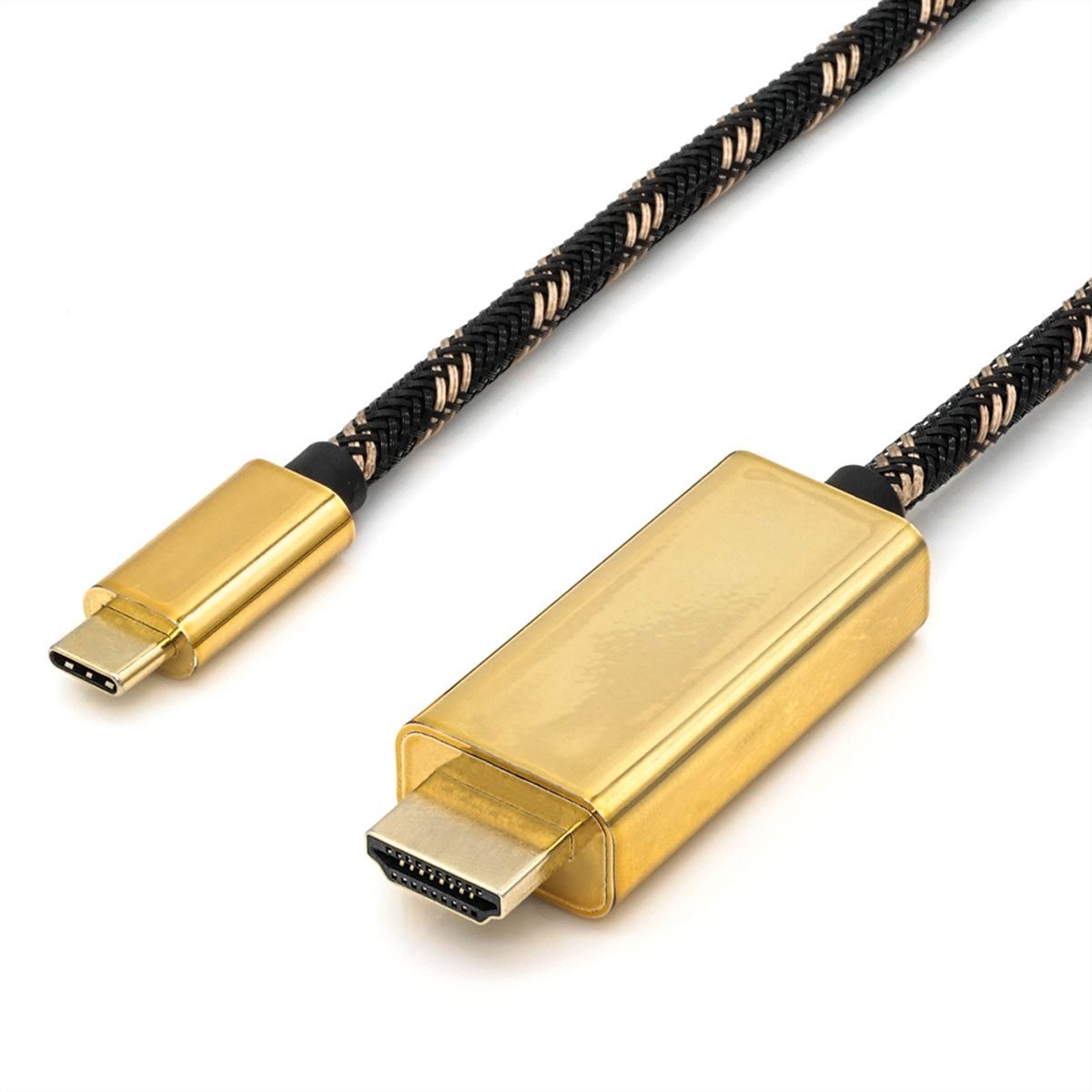 Roline USB 3.1 Type-C to HDMI Adapter - 3840 x 2160 Pixels, Black/Gold
