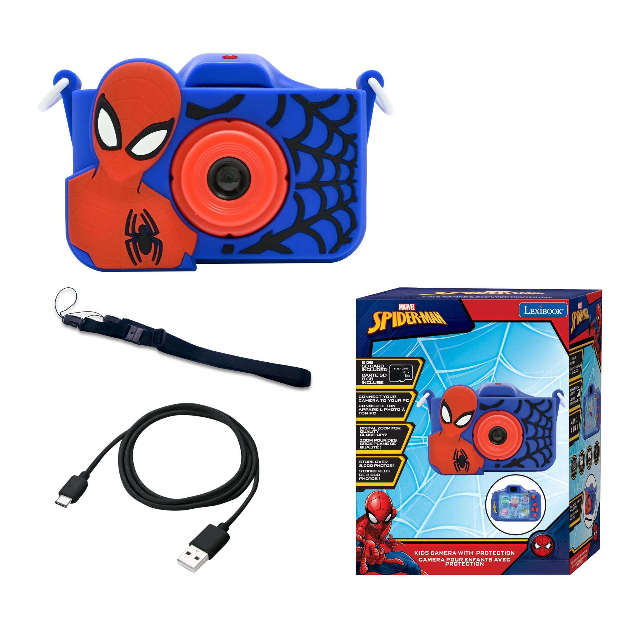 Lexibook Spider-Man Camera (8MP, 1080p Video, USB-C Recharge)