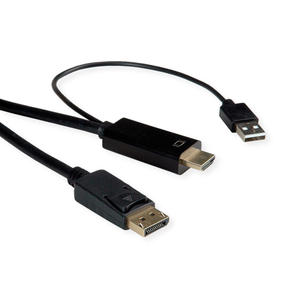 Cable de vídeo Secomp - HDMI a DisplayPort, 3 metros, Negro, Compatible con 4K60Hz