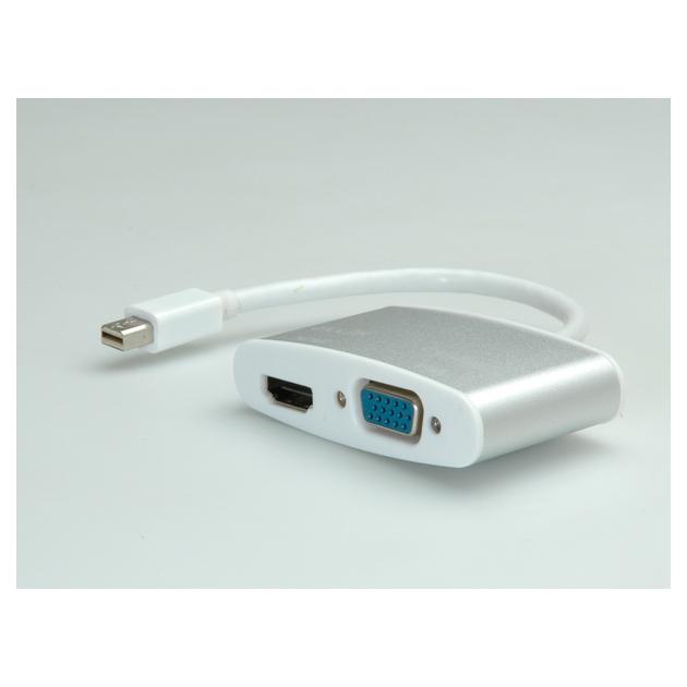 Adaptateur Roline Mini DisplayPort vers HDMI/VGA - 4K2K