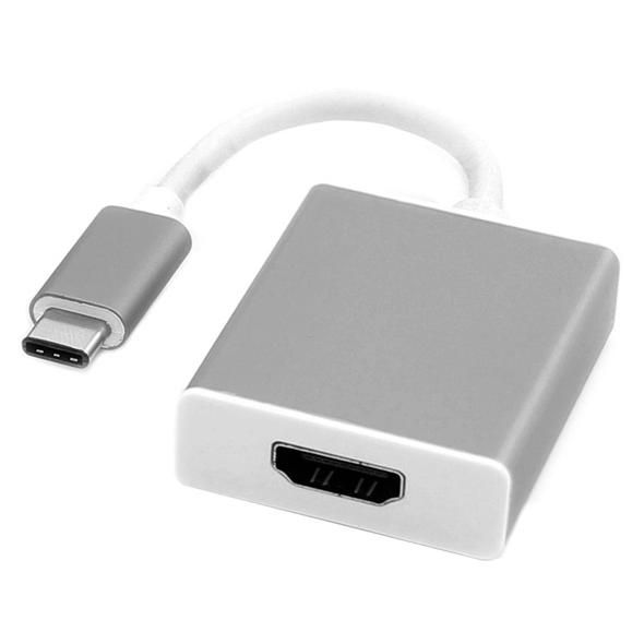 Cable adaptador Roline USB 3.1 Tipo C a HDMI, 0,1 m, Plata