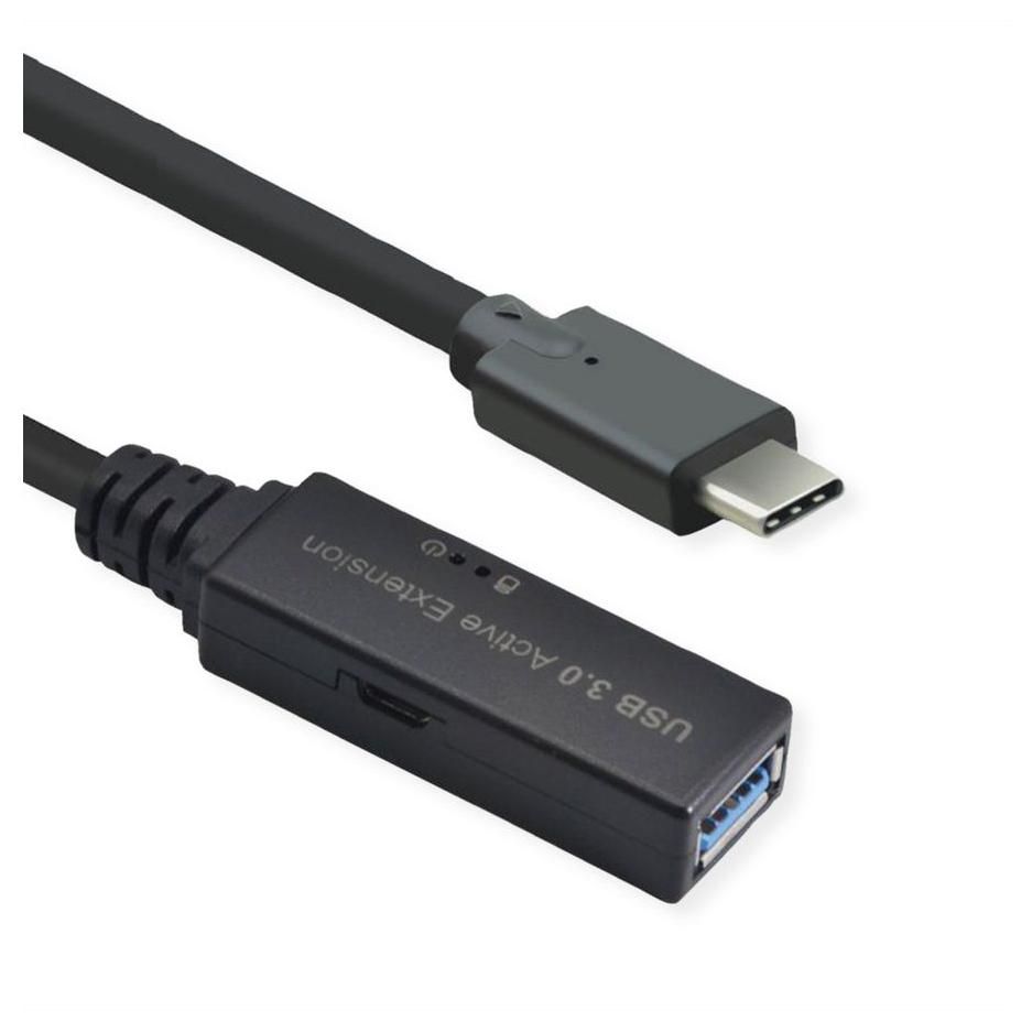 Roline USB 3.2 Gen 1 Cable, 15m, Black