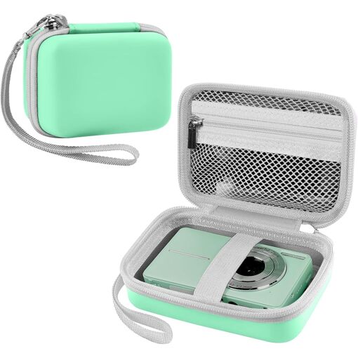 Étui de protection pour appareil photo numérique compatible avec YLSHGXFC/FAYIBUY/YLSHGXFC/AOREGRE/Nicamery, design de coque rigide en EVA, léger et durable (étui uniquement) (Vert)