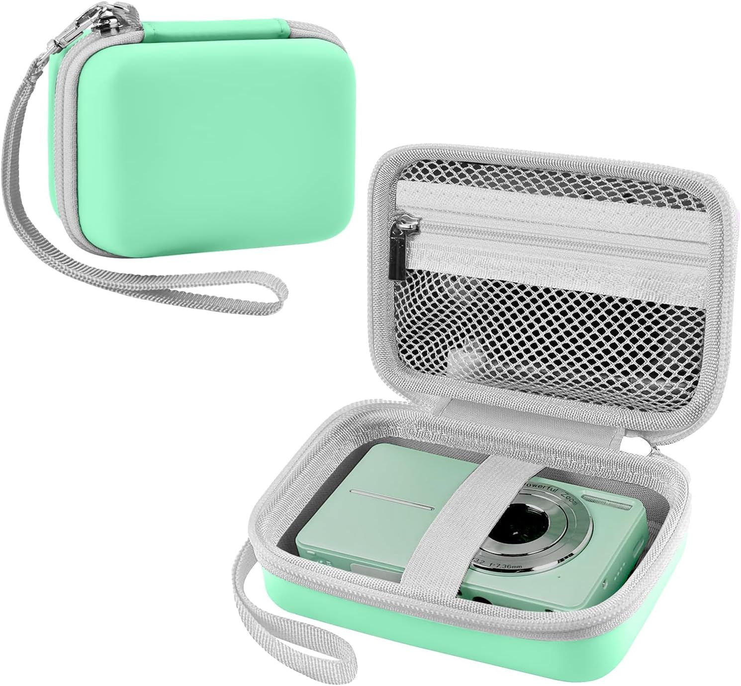 Estuche protector para cámara digital compatible con YLSHGXFC/FAYIBUY/YLSHGXFC/AOREGRE/Nicamery, diseño de carcasa dura de EVA, ligero y duradero (solo estuche) (Verde)