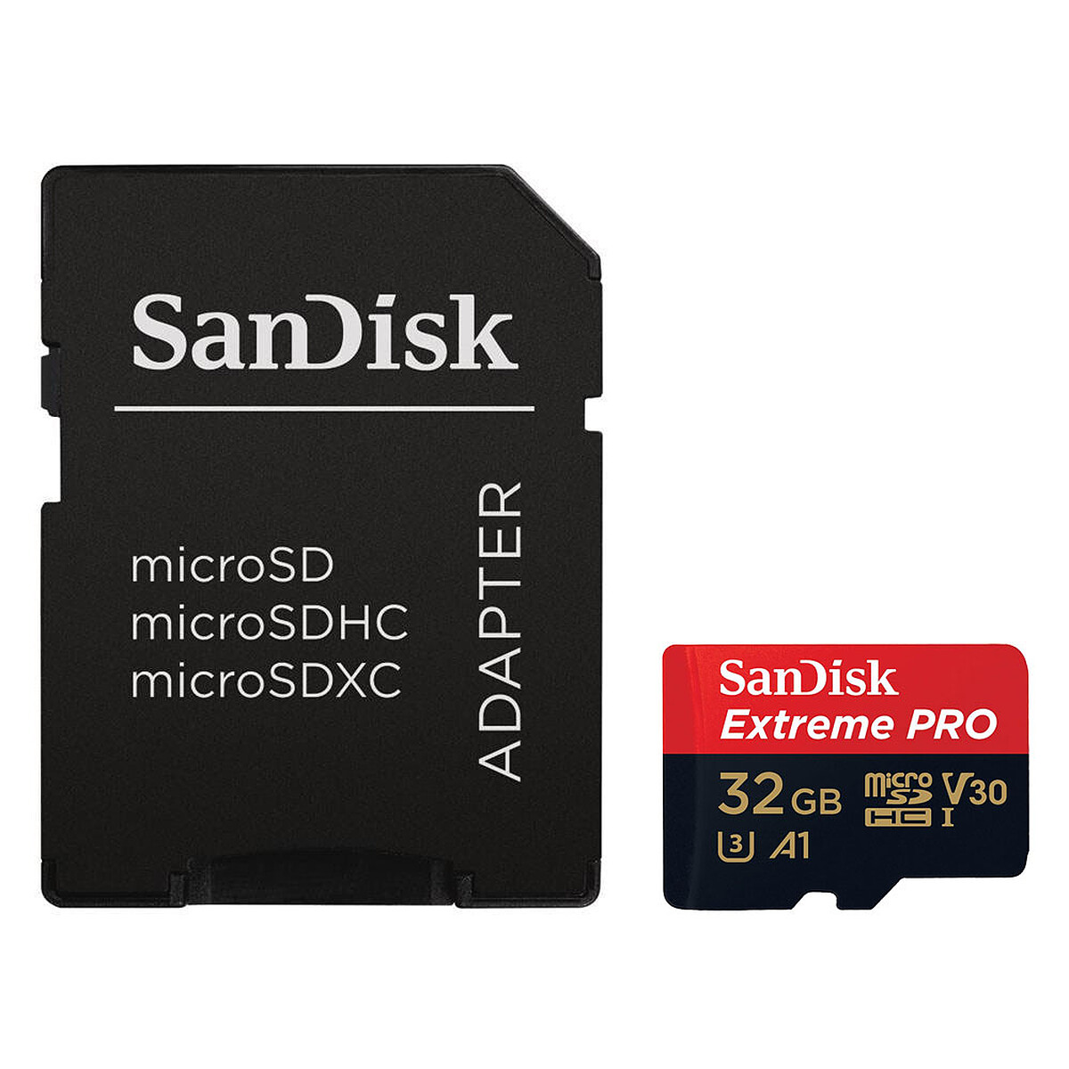 SanDisk Extreme Pro microSDHC Card 32GB UHS-I U3 V30 A1 with Adapter