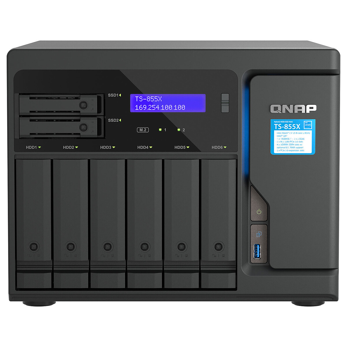 QNAP TS-855X-8G 8-Bay NAS Server - 8GB RAM - Intel Atom C5125 - 10GbE LAN (No HDD)