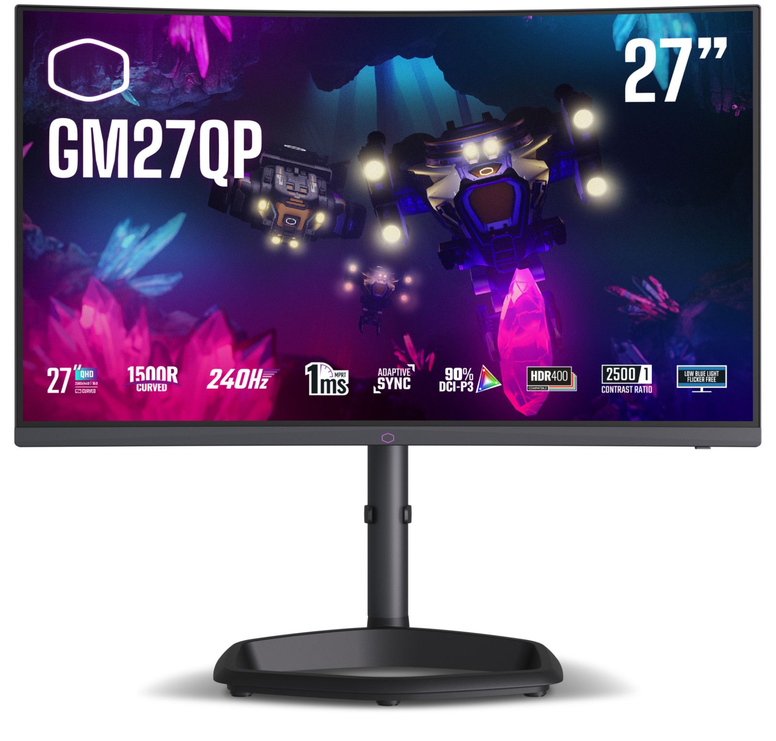 Cooler Master GM27QP 27' Curve QHD/240Hz/VA/1ms/HDR/Adaptive Sync Monitor
