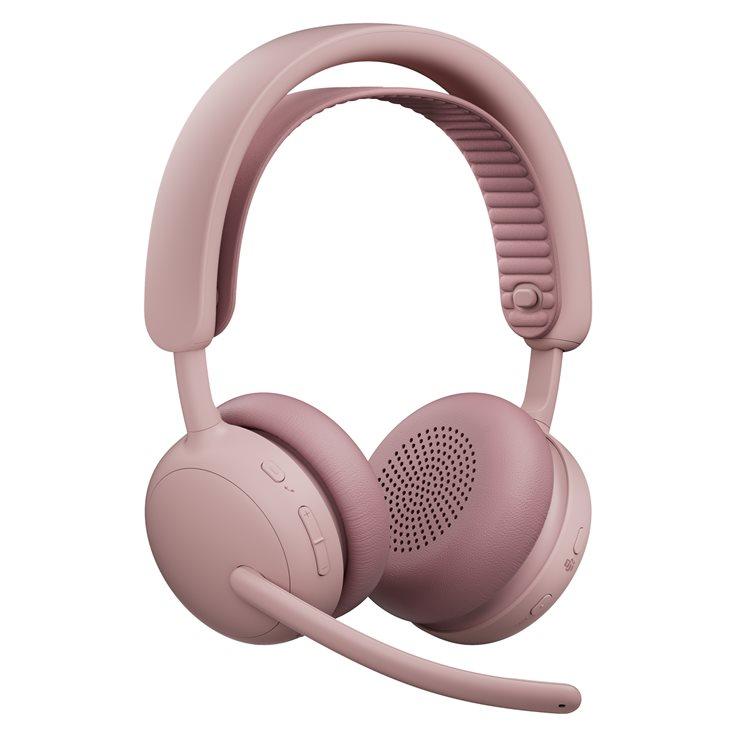 Logitech Zone Wireless 2 UC Headset - Over-ear Bluetooth Headphone - Active Noise Cancellation - USB-C via Adapter - Pink - Microsoft Teams Certified