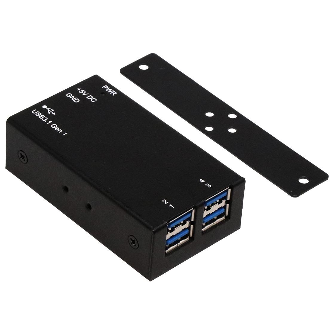 EXSYS EX-1180HMS USB 3.2 Gen 1 (3.1 Gen 1) Type-B Hub & Adapter, Black