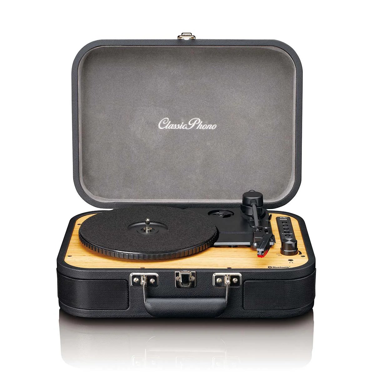 Lenco Classic Phono TT-116BK - Retro Bluetooth Vinyl Platter with Built-in Speakers - Black
