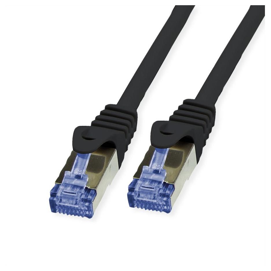 Cable de red Valor - 30 m Cat6a S/FTP (S-STP) - Negro