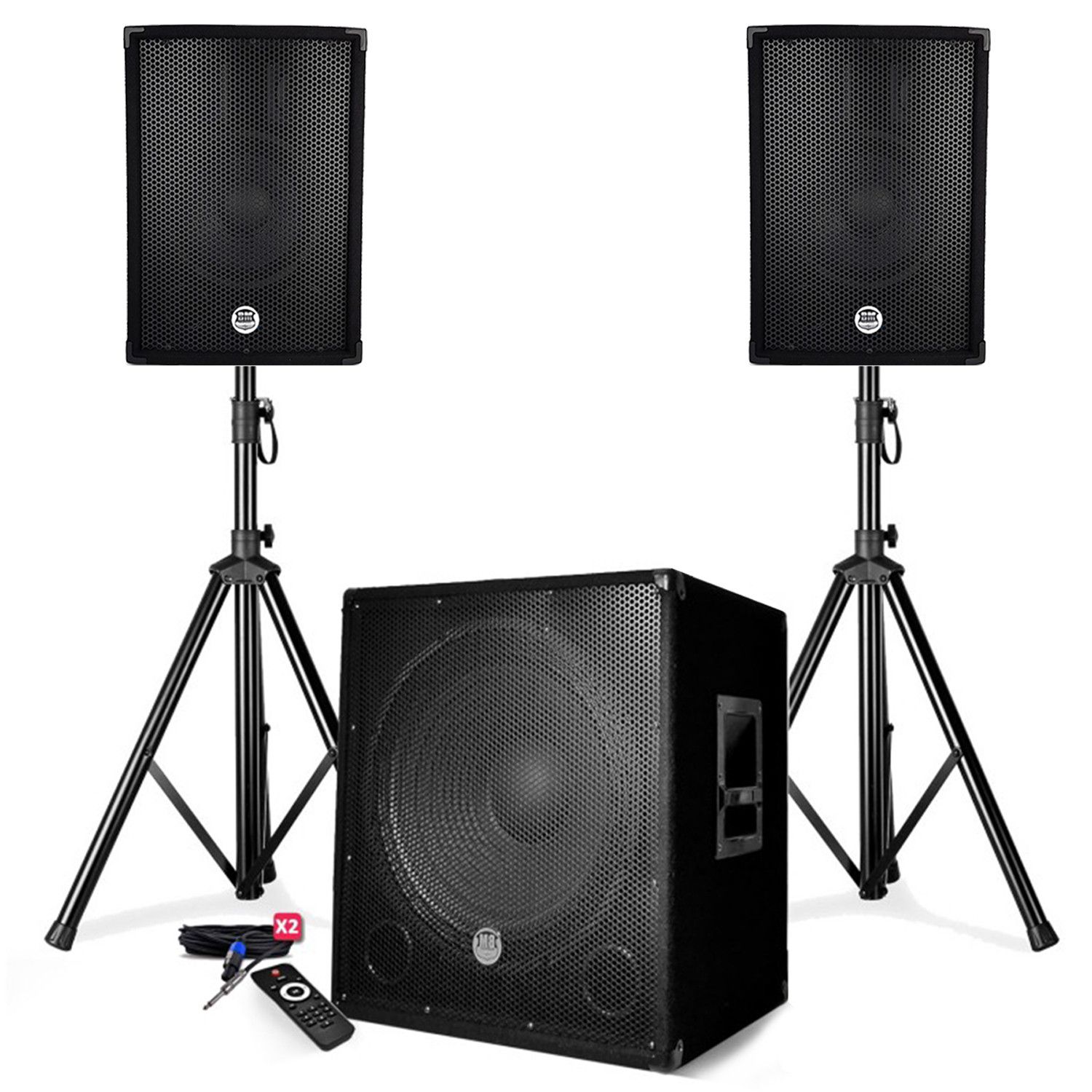 Kit de sonorisation Bm Sonic BMS1512 - Enceintes + Caisson + Pieds - USB/Bluetooth