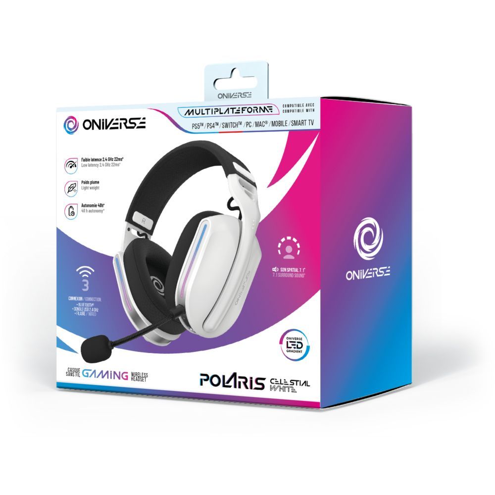 ONIVERSE Wireless Gaming Headset Polaris Multiplatform White Celeste