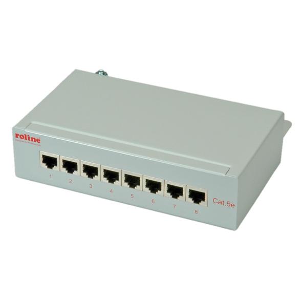 Roline 8-Port Cat. 5e Patch Panel, Grey