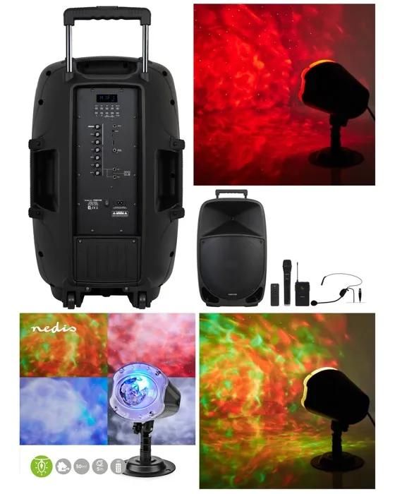 Fonestar SONO Portable 15'' Party Karaoke Bluetooth Speaker with Battery, 250W, USB, TWS, Micro SD + Wireless Microphone Kit