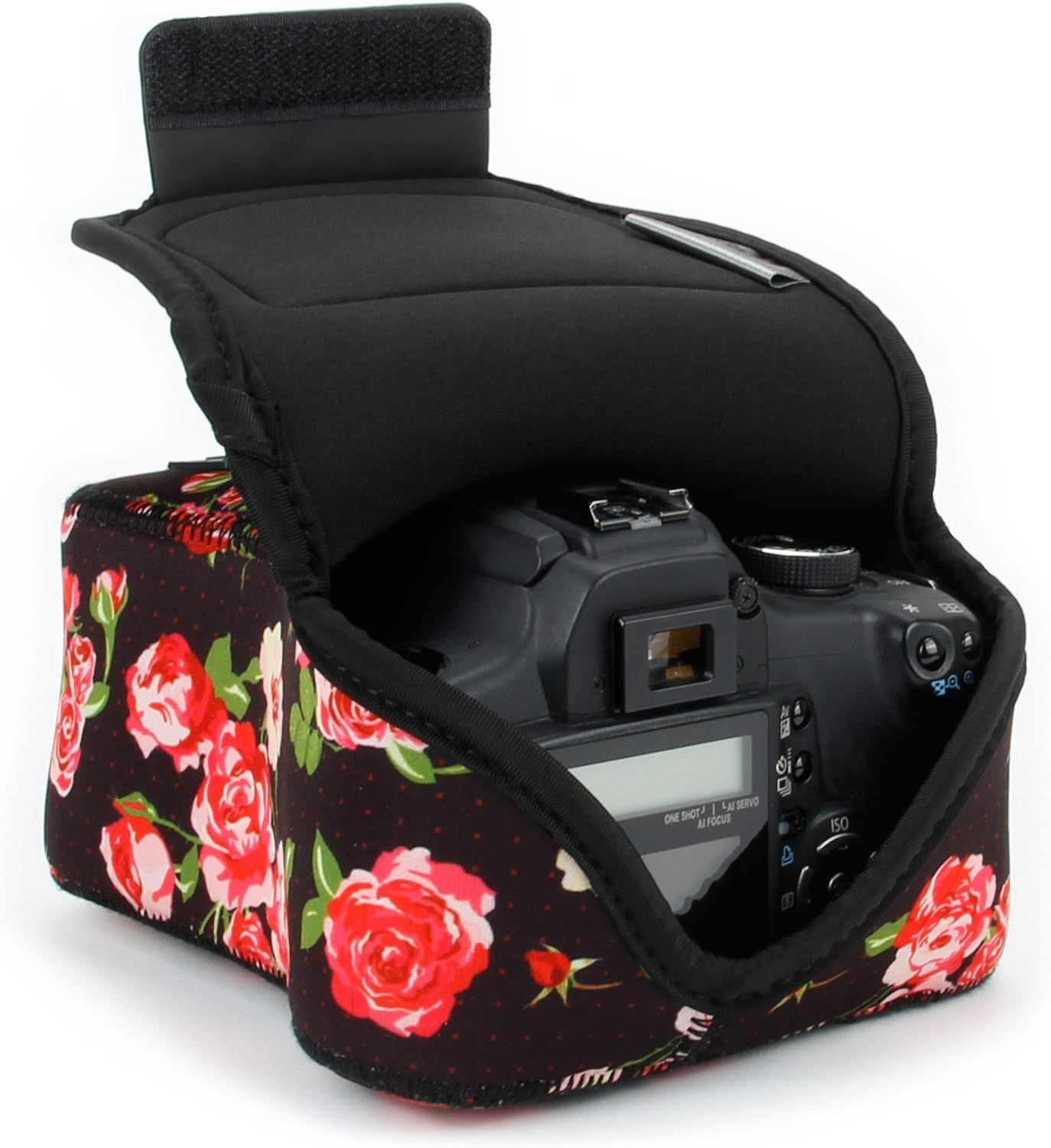 CBSDYFGYSUDF Digital DSLR Camera Case with Neoprene Protection and Belt Loop Holster for Canon EOS Rebel T7, 850D, D3500, D5600, and More (Q197)