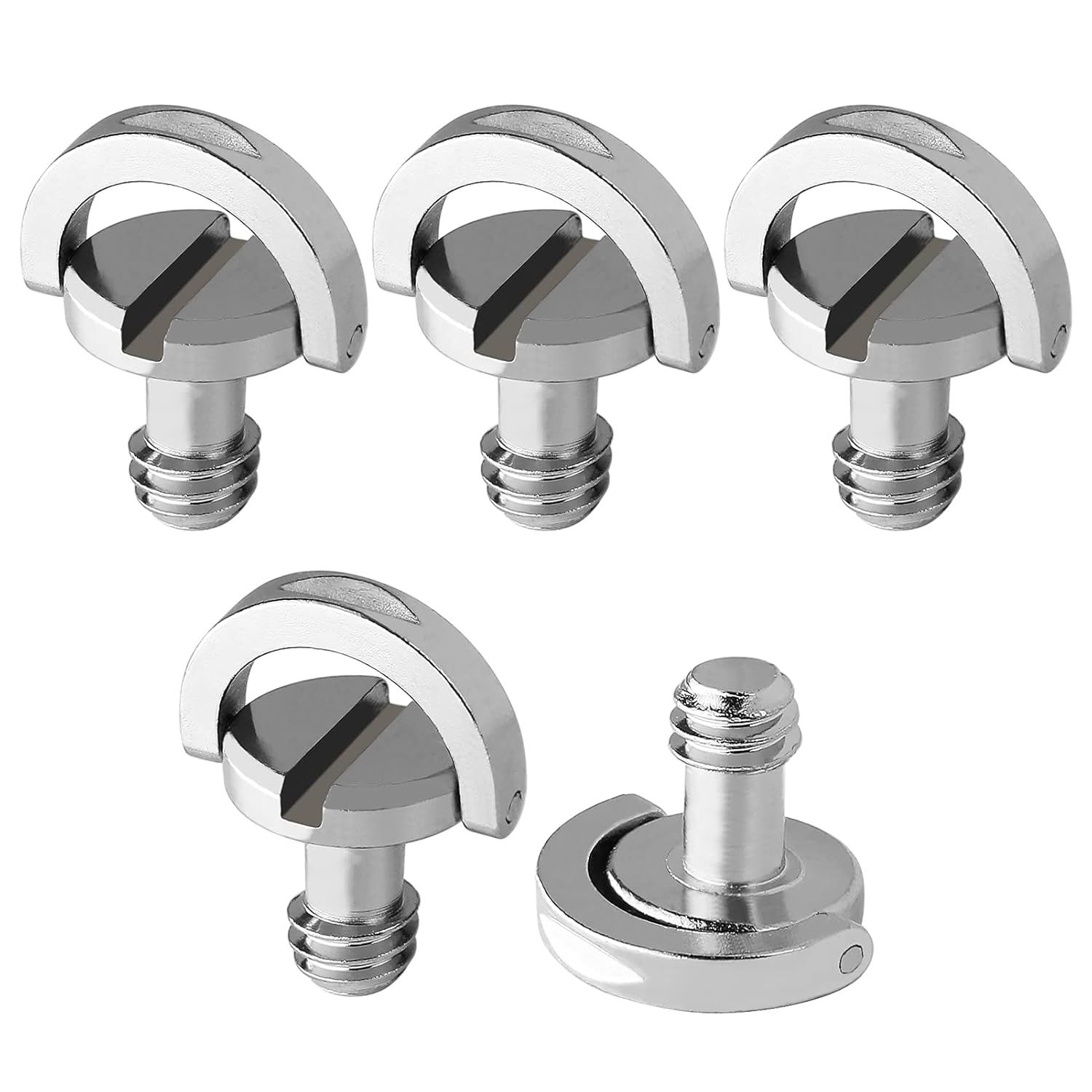 Camera Mounting Screws with D-Ring, 1/4" Thread, Quick Release Plate by CBSDYFGYSUDF (5 Pack, Q251)