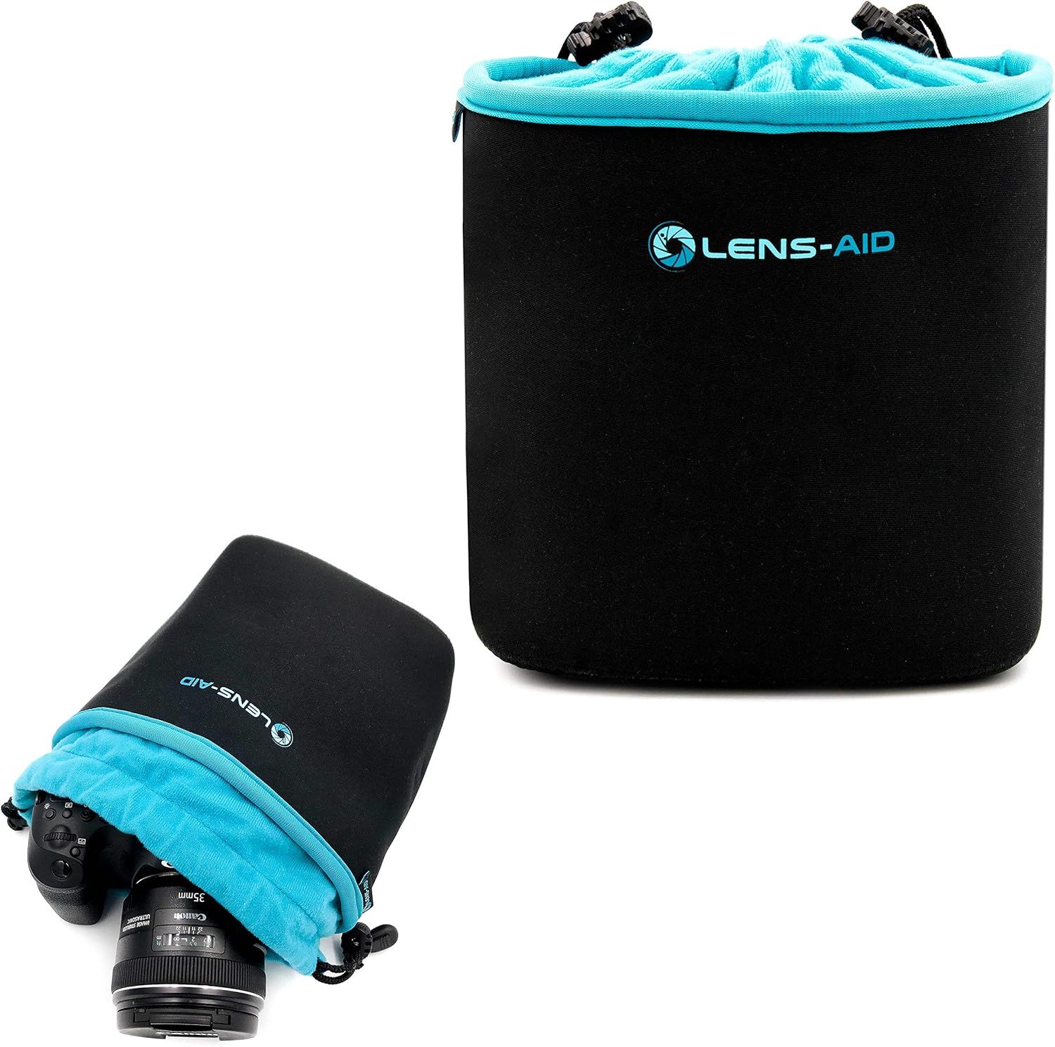 Camera Lens Protection Case - Neoprene Sleeve with Polar Fleece Lining (S, Q349)