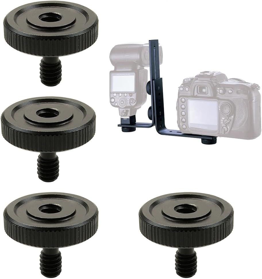 4-Piece 1/4-Inch Quick-Release Eye Bolt with L-Brackets for Camera Tripods, Recorders, Camcorders, and Photo Equipment