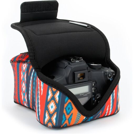 Étui pour appareil photo avec protection en néoprène - Boucle de ceinture compatible avec Canon EOS Rebel T7/850D, D3500, D5600 et plus (Q535)