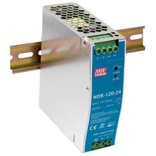 Fuente de alimentación Mean Well 120W en riel DIN