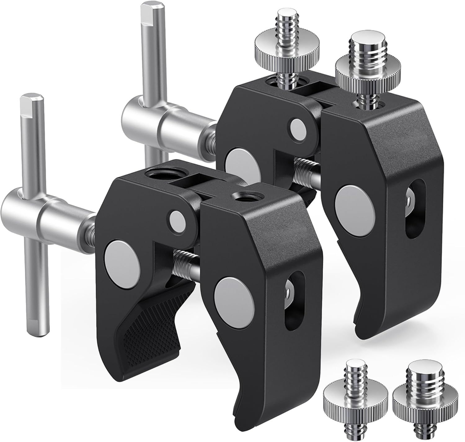Super Clamp Pince à Deux Pièces avec Filets 1/4 et 3/8, Adaptateur de Vis pour Appareil Photo et Équipement