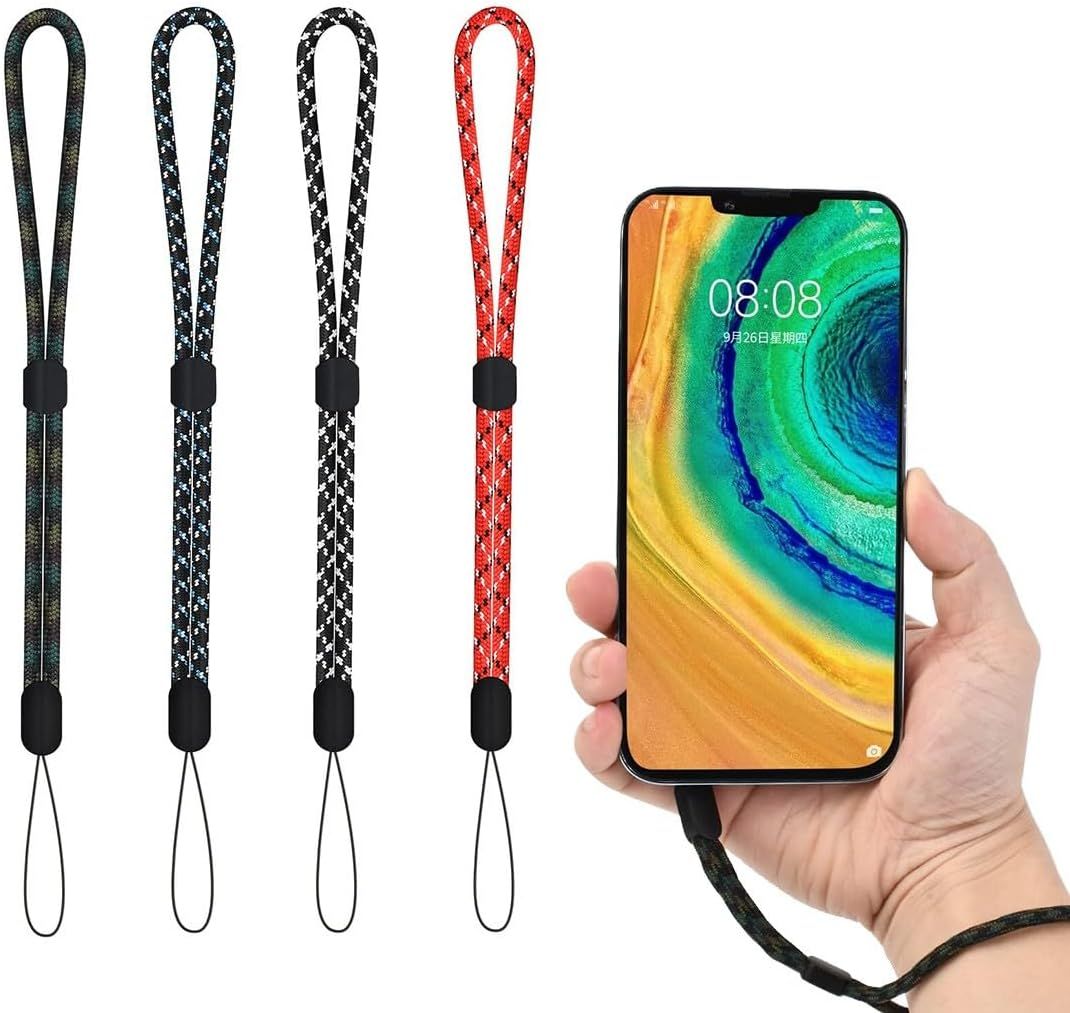 CBSDYFGYSUDF 4-Piece Adjustable Camera Strap with Lanyard Wrist Strap, Paracord Braided Belt for Phone, Camera (25cm, A(Q652))