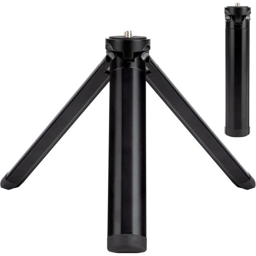 Mini Trépied Portable CBSDYFGYSUDF avec Vis à Filet 1/4'' en Alliage d'Aluminium pour Appareil Photo Numérique Téléphone Stabilisateur Cardan