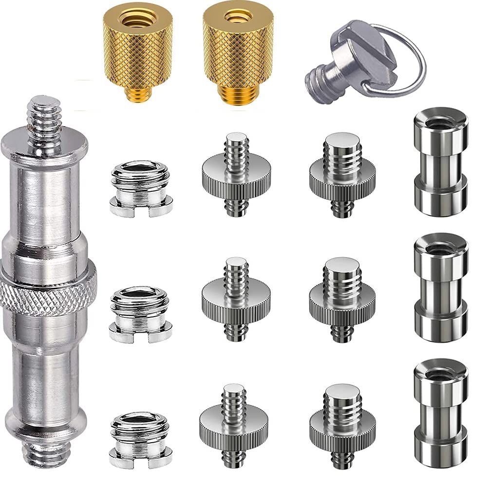 CBSDYFGYSUDF Camera Adaptor, 1/4" to 1/4", 3/8" to 1/4" Tripod Screw Thread Adapter for Camera, Tripod, Monopod, Head (16 pcs)