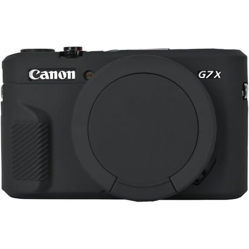 Soft Gel Silicone Case for Canon PowerShot G7x Mark ii/G7X2 Camera, Black with Lens Cap, Photo Camera Case (Q789)