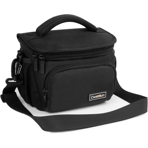 Bolsa para cámara, bolsa impermeable para cámara réflex, diseño compacto y ligero para Canon, Nikon, Sony, Fuji DSLR/SLR con lente, negro, S (Q808)
