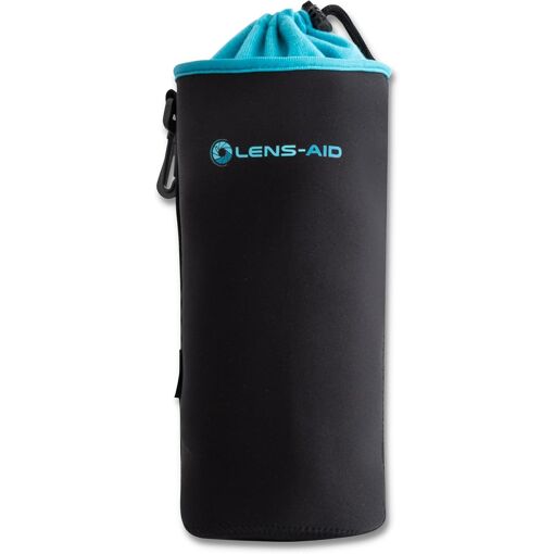 Camera Lens Case with Neoprene and Polar Fleece Lining: Pouch for Protecting Lenses with Cord (Q831)