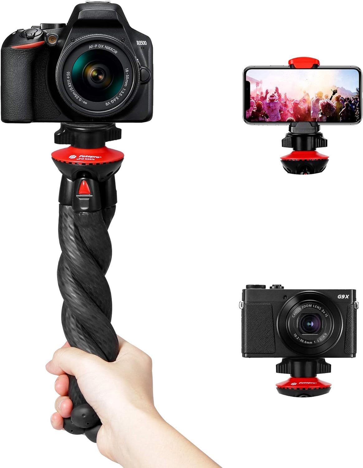 CBSDYFGYSUDF Flexible Smartphone Tripod, Mini Portable Octopus Tripod for Phone with Adapter, Camera Tripod for iPhone 13, Canon, Sony DSLR (Q944)