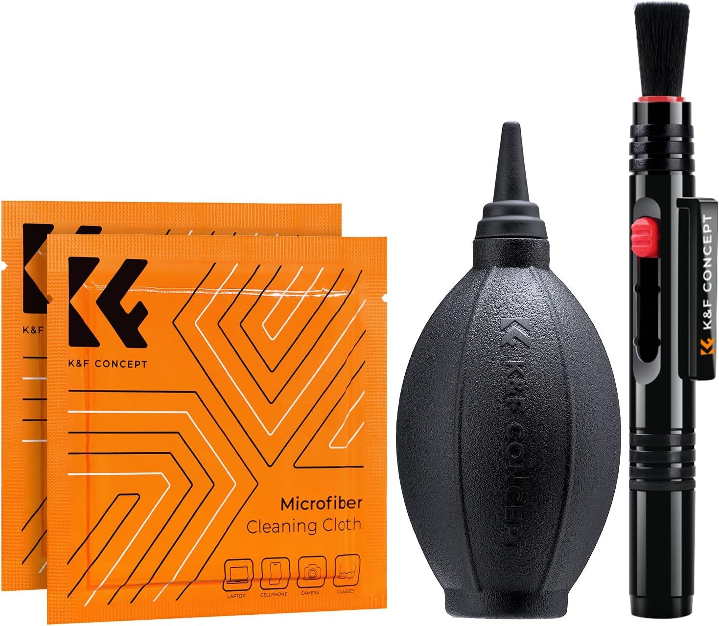 4-in-1 Camera Lens Cleaning Kit (Cleaning Brush + Microfibre Cloth + Blower) for DSLR Lenses (Q1095)
