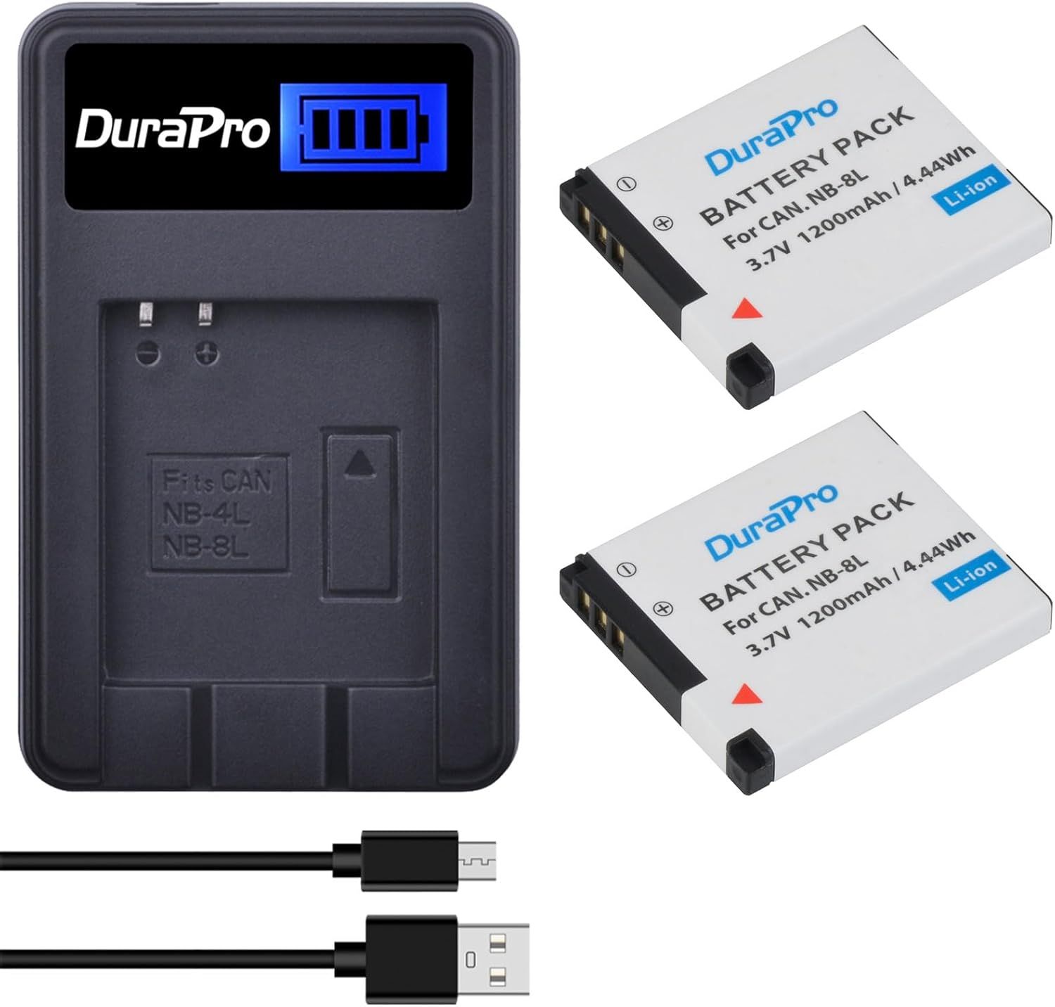 Canon PowerShot A3000/A3100/A3200/A3300 Battery Pack and USB Charger with LCD Display